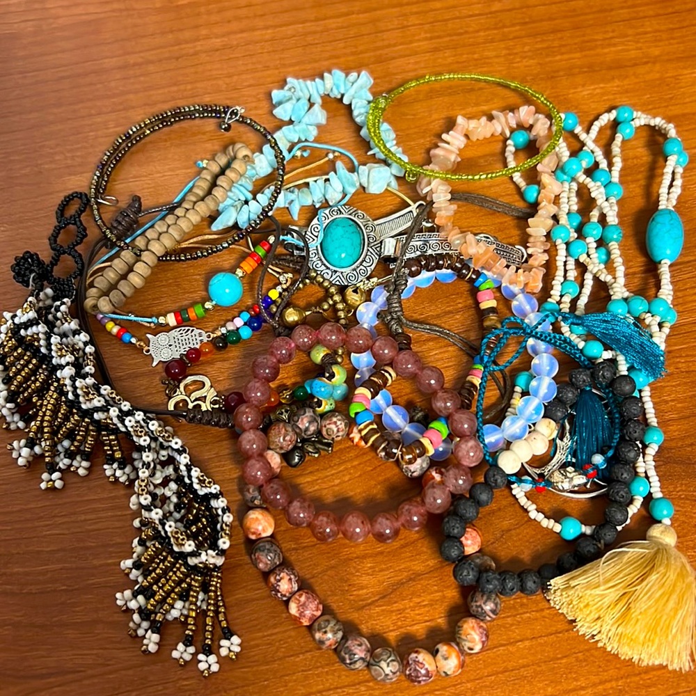Boho crystal jewelry lot